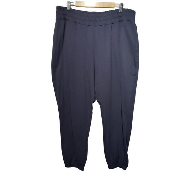 NIB Fresh Clean Threads Women's Sz 2X Navy Jogger Sweat Pants Soft Cotton Blend - Picture 2 of 6